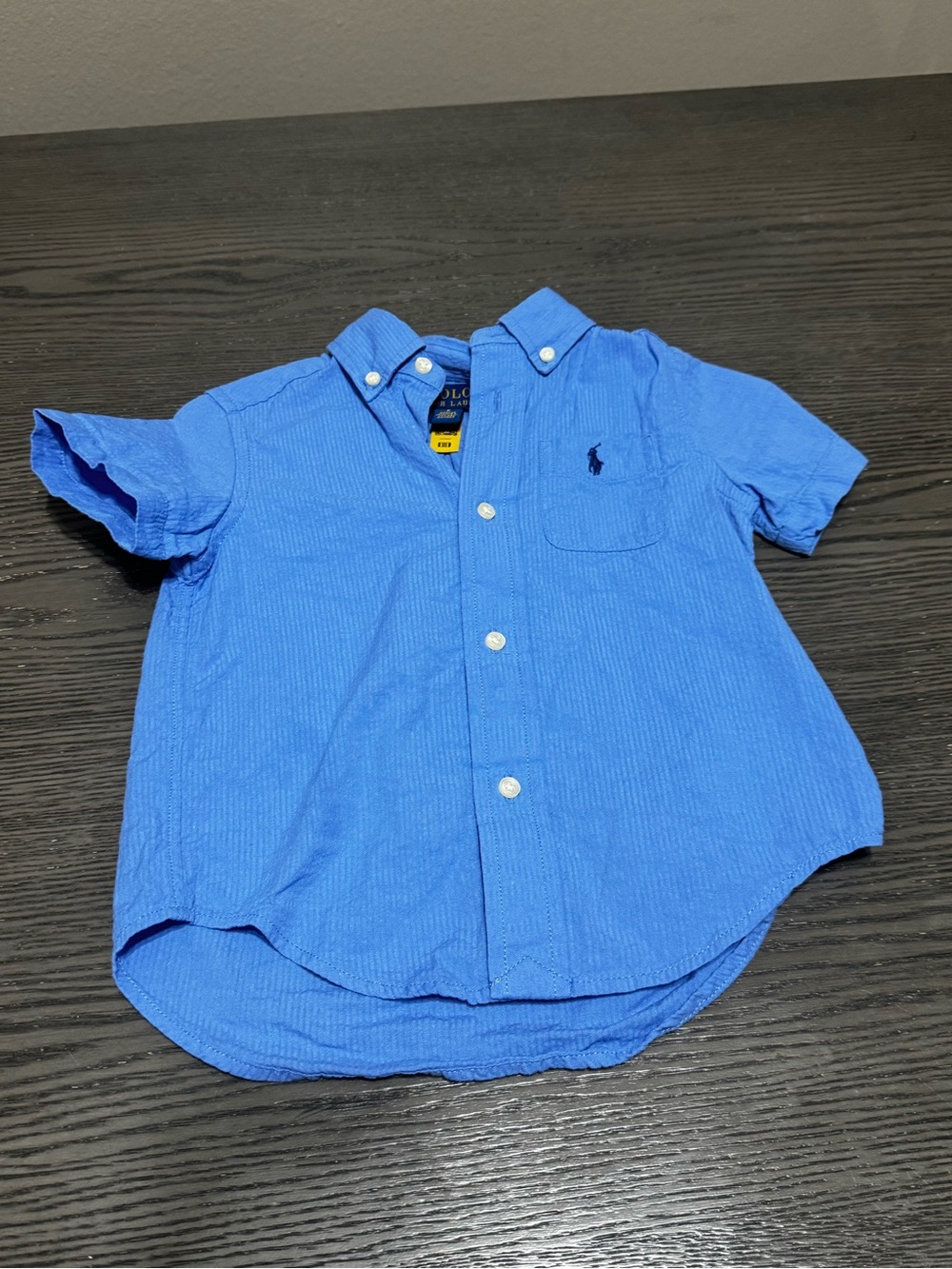 Ralph Lauren Boys Short-Sleeve Button-Down Shirt in Bright Blue